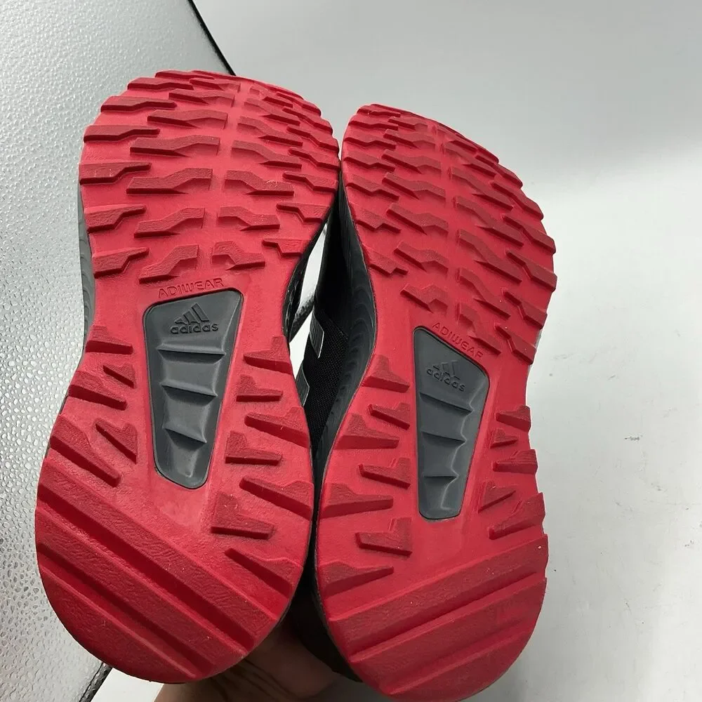 Adidas Mens Trail Running Shoes Black Red FZ3577 Size 9.5 Athletic Sneakers